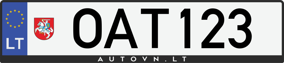 Valstybinis numeris OAT123