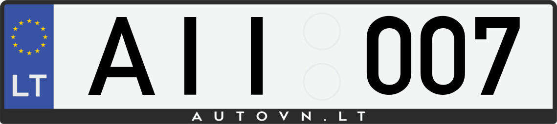 Valstybinis numeris AII007