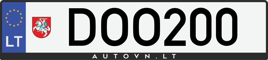 Valstybinis numeris DOO200