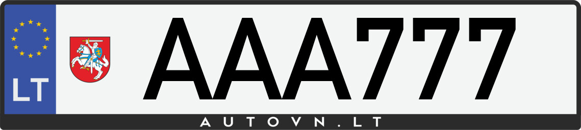Valstybinis numeris AAA777
