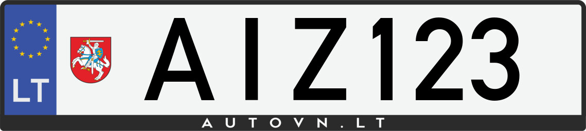 Valstybinis numeris AIZ123
