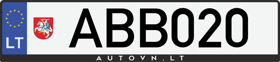 Valstybinis numeris ABB020