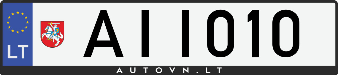 Valstybinis numeris AII010