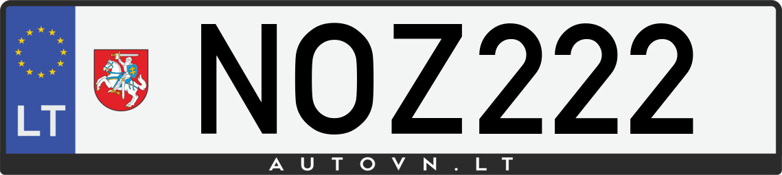 Valstybinis numeris NOZ222
