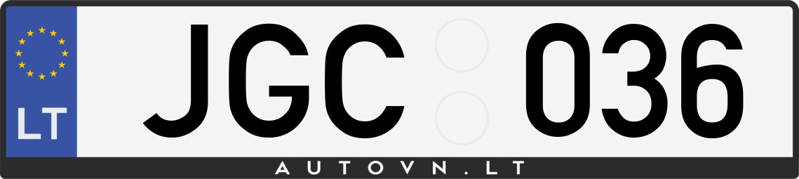 Valstybinis numeris JGC036