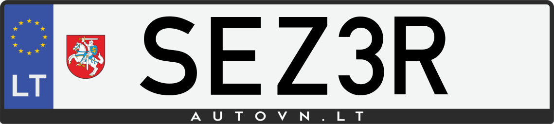 Valstybinis numeris SEZ3R