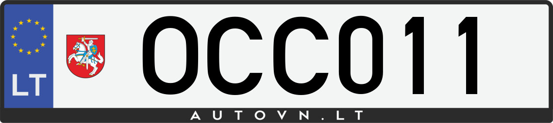 Valstybinis numeris OCC011