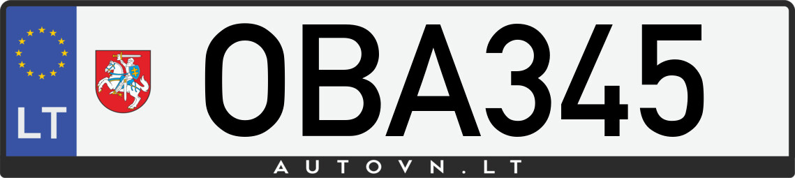 Valstybinis numeris OBA345