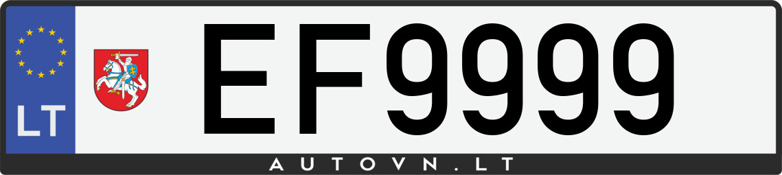 Valstybinis numeris EF9999