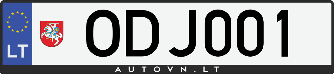 Valstybinis numeris ODJ001