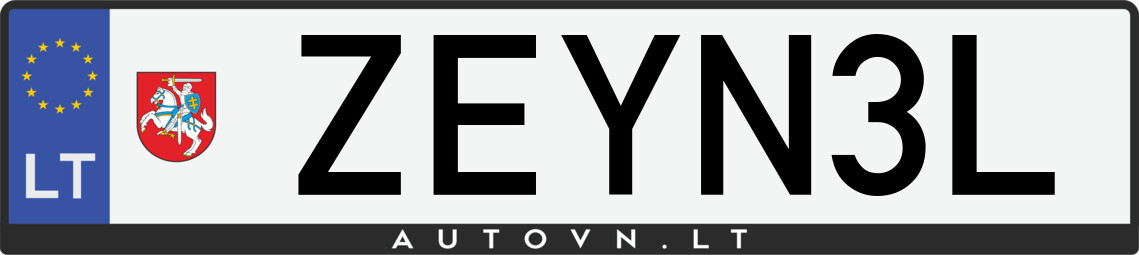 Valstybinis numeris ZEYN3L