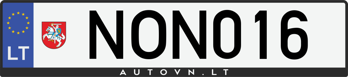 Valstybinis numeris NON016